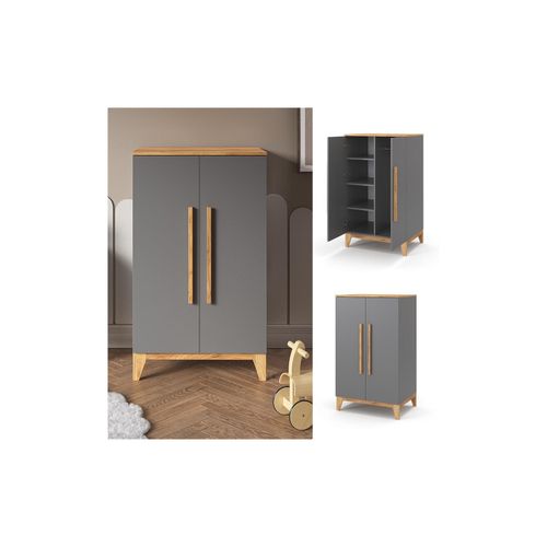 4066731231843 - Kleiderschrank Malia 120x70cm grau Schrank für Kinderzimmer 4 Fächer 4066731231843 - Kleiderschrank Malia 120x70cm grau Schrank für Kinderzimmer 4 Fächer