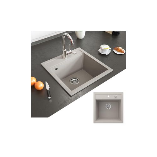 4251421931145 - Granit Spüle Küchenspüle Einbauspüle Spülbecken 490x500mm Beige 4251421931145 - Granit Spüle Küchenspüle Einbauspüle Spülbecken 490x500mm Beige
