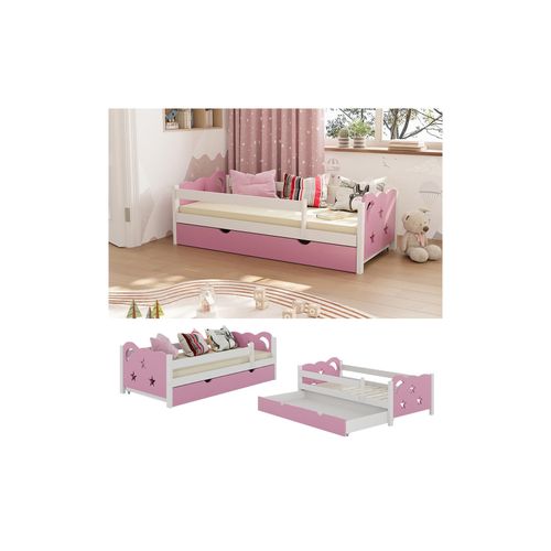4066731272464 - Livinity Kinderbett Einzelbett Juniorbett Jessica Weiß Pink 160x80 cm modern Kinderzimmer Bett Bettschublade Rausfallschutz 4066731272464 - Livinity Kinderbett Einzelbett Juniorbett Jessica Weiß Pink 160x80 cm modern Kinderzimmer Bett Bettschublade Rausfallschutz