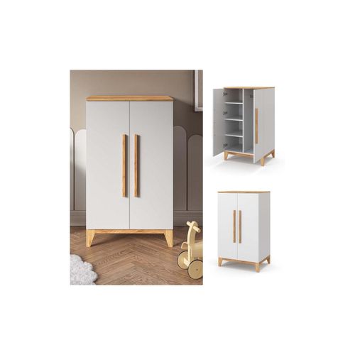 4066731231836 - Kleiderschrank Malia 120x70cm weiß Schrank für Kinderzimmer 4 Fächer