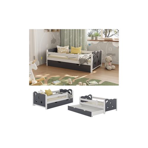 4066731272440 - Livinity Kinderbett Einzelbett Juniorbett Jessica Weiß Grau 140x70 cm modern Kinderzimmer Bett Bettschublade Rausfallschutz 4066731272440 - Livinity Kinderbett Einzelbett Juniorbett Jessica Weiß Grau 140x70 cm modern Kinderzimmer Bett Bettschublade Rausfallschutz