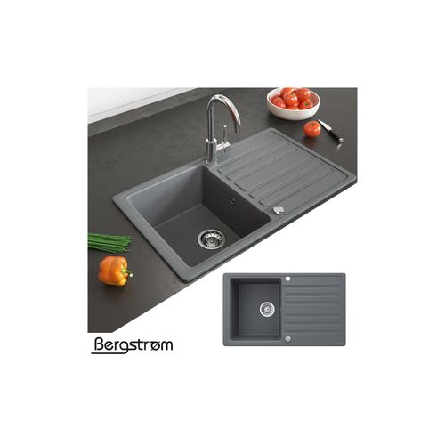 4260423420892 - Granit Spüle Küchenspüle Einbauspüle Auflage Spülbecken Küche reversibel Grau 4260423420892 - Granit Spüle Küchenspüle Einbauspüle Auflage Spülbecken Küche reversibel Grau
