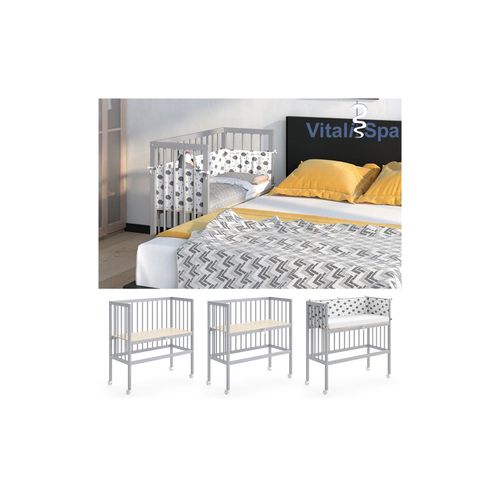 4251421942608 - VITALISPA Beistellbett SOPHIE Grau Babybett Stillbett Stubenbett Nestchen Boxspringbett 4251421942608 - VITALISPA Beistellbett SOPHIE Grau Babybett Stillbett Stubenbett Nestchen Boxspringbett