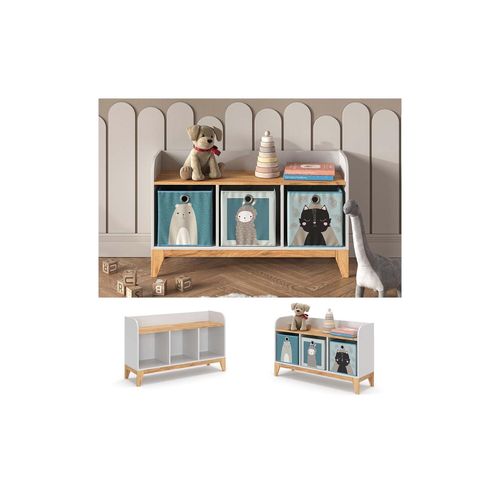 4066731231867 - Sitzbank Malia 107x64cm weiß Bank für Kinderzimmer 3 große Fächer 4066731231867 - Sitzbank Malia 107x64cm weiß Bank für Kinderzimmer 3 große Fächer