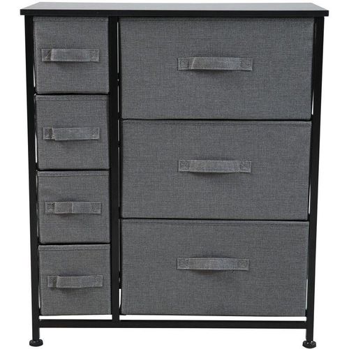 4250815324334 - Ari Metall-Regal mit Stoffschubladen Aufbewahrungsschrank Sideboard Schwarz Grau - Svita