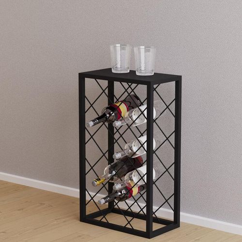 4059438817823 - [encasa] - Weinregal Amasia aus Metall 68x40x22cm Schwarz