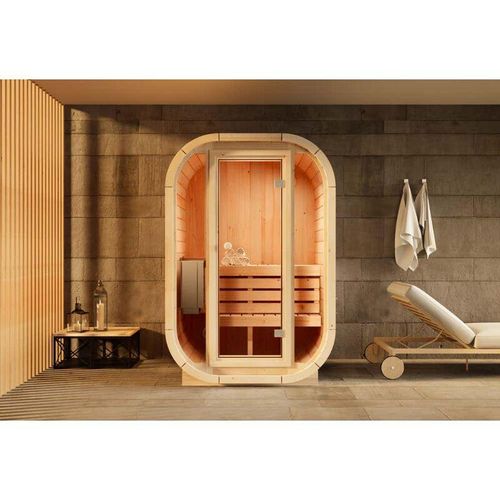 4251771264511 - Innensauna Elipso s Sauna mit Glasfront 42 mm Wandstärke 2 Personen - ohne Farbbehandlung - Finntherm