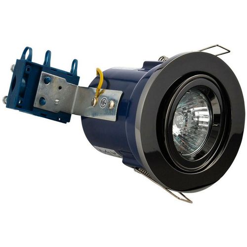 5020024513879 - Forum Lighting - Forum Yate Verstellbares feuerbeständiges Einbau-Downlight in schwarzem Chrom