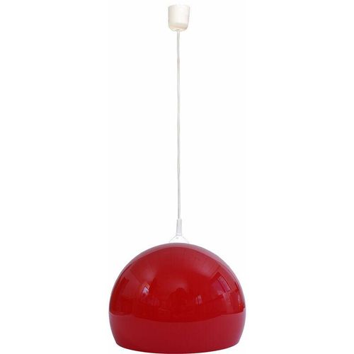 4057651620374 - - Pendelleuchte 655 Hängelampe Hängeleuchte Lampe ø 40cm Schirm Kunststoff rot - red