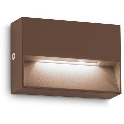 8021696316895 - Dedra Integrierte rechteckige LED-Wandleuchte für den Außenbereich Kaffeebraun 160 lm 3000 k IP65 - Ideal Lux