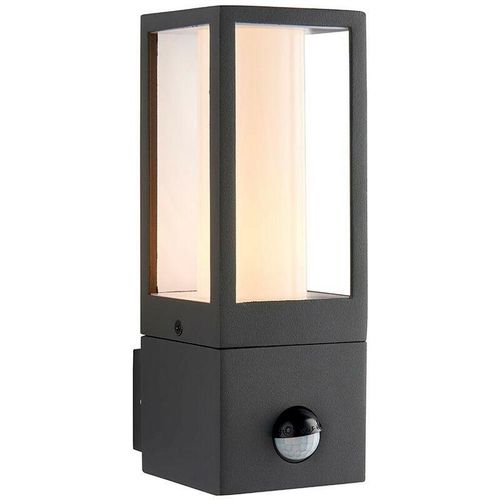 5017588995494 - Saxby Lighting - Saxby Lantern Außenwandleuchte Bewegungssensor Graue Strukturlackierung IP44