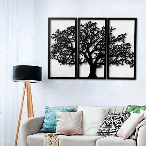 0645656386513 - Toscohome - Baum des Lebens dekorativer Rahmen schwarz 120x80 cm