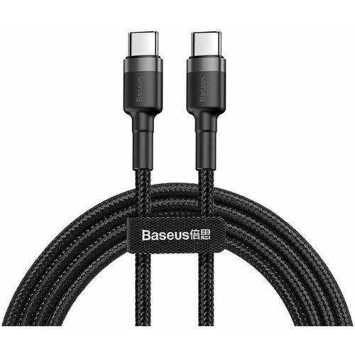 6953156285200 - Basetech - Baseus Cafule Kabel Strapazierfähiges Nylonkabel usb-c pd   usb-c pd PD20 60W 20V 3A QC30 1M Schwarz-Grau (CATKLF-GG1)