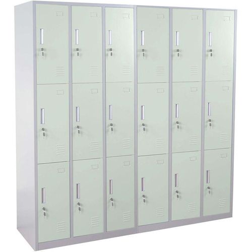 4057651271576 - - Schließfach Preston T829 Schließfachschrank Wertfachschrank Spind Metall 18 Fächer grün - green