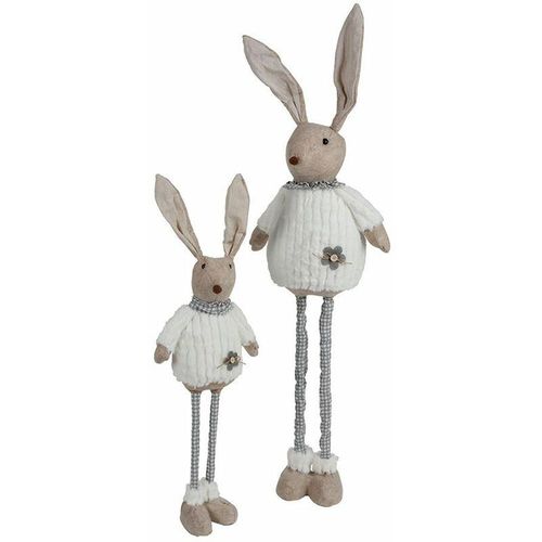 4251699831970 - Buri - 1 Stoff Osterhase Mädchen Deko-Hase mit Teleskopbeinen 70 cm Shabby Ostern Deko