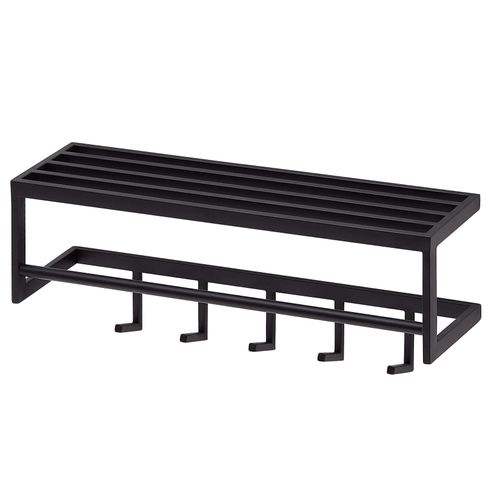 4251745781693 - Wandgarderobe aus lackiertem Stahl Schwarz 5 Haken Kleiderstange 4251745781693 - Wandgarderobe aus lackiertem Stahl Schwarz 5 Haken Kleiderstange