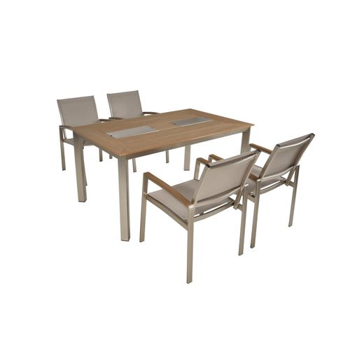 4059865632211 - 5-tlg Garten Tischgruppe Sitzgruppe Tisch Stuhl Möbel Kunststoff