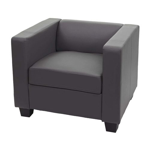 4057651424323 - Sessel Loungesessel Lille ~ Kunstleder dunkelgrau