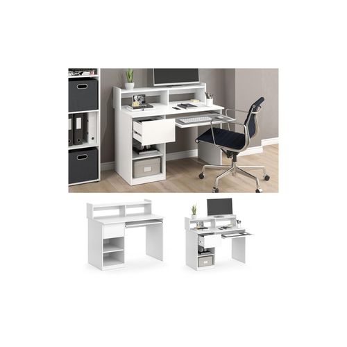4251421953475 - Schreibtisch Bürotisch Arbeitstisch Keno weiß Computertisch Monitorständer 4251421953475 - Schreibtisch Bürotisch Arbeitstisch Keno weiß Computertisch Monitorständer