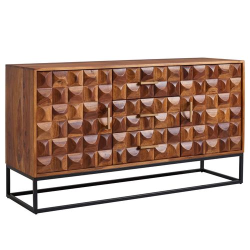4255632531903 - Sheesham Holz Sideboard 145x81x45 cm Industrial Design Metallgestell 4255632531903 - Sheesham Holz Sideboard 145x81x45 cm Industrial Design Metallgestell