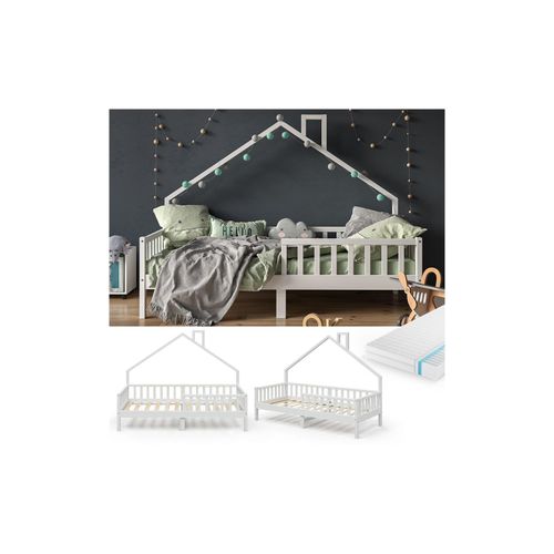 4251421953178 - Vitalispa - Kinderbett Noemi 200x90cm Weiß mit Matratze und Rausfallschutz 4251421953178 - Vitalispa - Kinderbett Noemi 200x90cm Weiß mit Matratze und Rausfallschutz