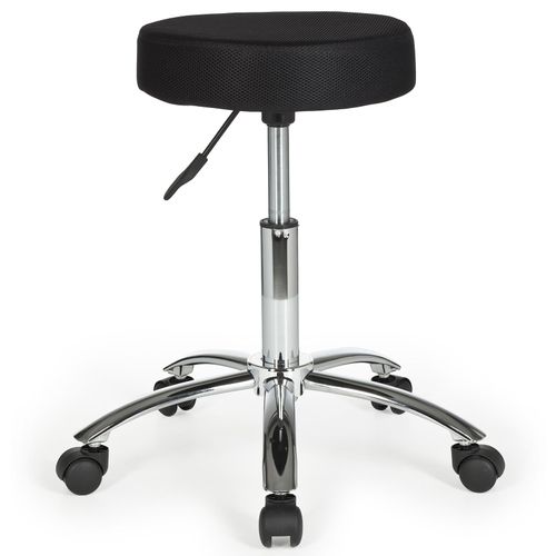 4251745757247 - Ergonomischer Rollhocker ARNO mit gepolsterter Sitzfläche 360° drehbar bis 100 kg Schwarz Weiß 4251745757247 - Ergonomischer Rollhocker ARNO mit gepolsterter Sitzfläche 360° drehbar bis 100 kg Schwarz Weiß