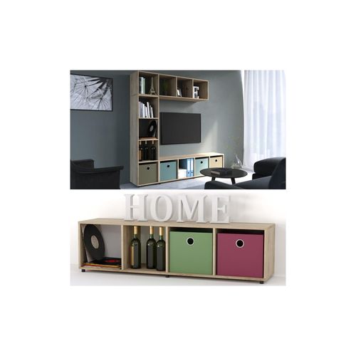 4251421911383 - VICCO Raumteiler Ludus 4 Fächer Sonoma 144 x 36 cm - Standregal Hängeregal Regal TV Lowboard 4251421911383 - VICCO Raumteiler Ludus 4 Fächer Sonoma 144 x 36 cm - Standregal Hängeregal Regal TV Lowboard