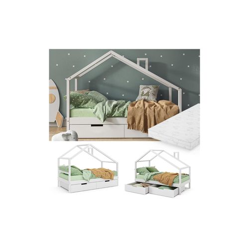 4066731269174 - Vitalispa - Hausbett Lori Weiß 80x160 cm mit Schubladen und Matratze 4066731269174 - Vitalispa - Hausbett Lori Weiß 80x160 cm mit Schubladen und Matratze