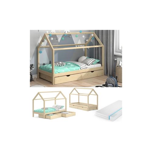 4251421923676 - VITALISPA Kinderbett Hausbett Schubladen Bett Holz Kinderhaus weiß 90x200 cm 4251421923676 - VITALISPA Kinderbett Hausbett Schubladen Bett Holz Kinderhaus weiß 90x200 cm