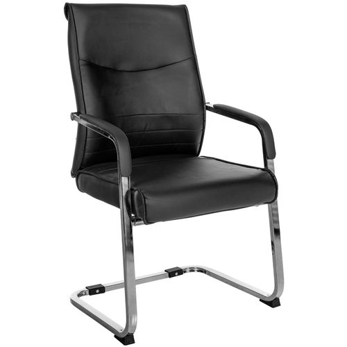 4251563402855 - Freischwinger Besucherstuhl Hobart I Stoff- oder Kunstlederbezug Chromgestell und Gepolsterte Armlehnen I Ergonomischer Schwingstuhl 4251563402855 - Freischwinger Besucherstuhl Hobart I Stoff- oder Kunstlederbezug Chromgestell und Gepolsterte Armlehnen I Ergonomischer Schwingstuhl