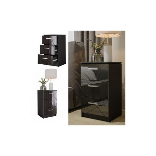 4066731228737 - Nachtkommode Nachttisch Nachtschrank Irma Schwarz Hochglanz 38x66 modern Einzel Schlafzimmer Schrank Beistellschrank Nachtkonsole Nachttischchen Schlafzimmermöbel Schrankschublade Aufbewahrung 4066731228737 - Nachtkommode Nachttisch Nachtschrank Irma Schwarz Hochglanz 38x66 modern Einzel Schlafzimmer Schrank Beistellschrank Nachtkonsole Nachttischchen Schlafzimmermöbel Schrankschublade Aufbewahrung