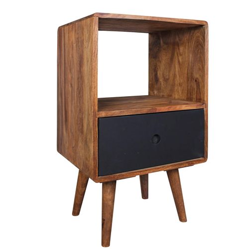 4251745765419 - Retro Nachttisch aus Sheesham-Holz 70 cm - Für Boxspringbetten Vintage-Stil 4251745765419 - Retro Nachttisch aus Sheesham-Holz 70 cm - Für Boxspringbetten Vintage-Stil