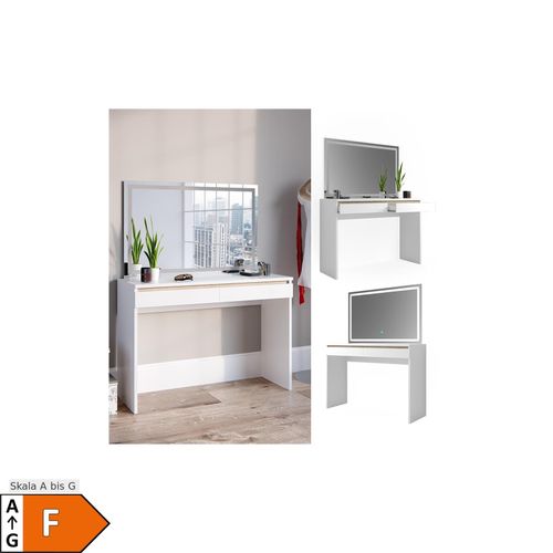 4066731017836 - Schminktisch Frisiertisch Frisierkommode Emma Weiß Sonoma LED-Spiegel