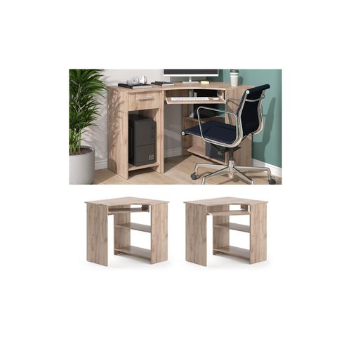 4066731033362 - Eckschreibtisch Schreibtisch Computertisch Odin Sonoma Arbeitstisch Ablage 4066731033362 - Eckschreibtisch Schreibtisch Computertisch Odin Sonoma Arbeitstisch Ablage