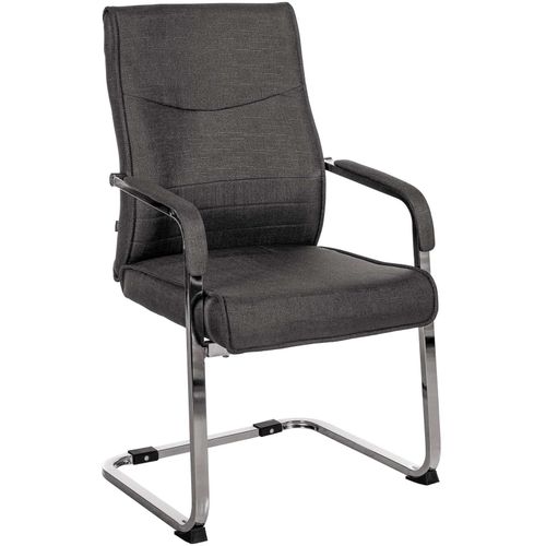 4251563402787 - Freischwinger Besucherstuhl Hobart I Stoff- oder Kunstlederbezug Chromgestell und Gepolsterte Armlehnen I Ergonomischer Schwingstuhl