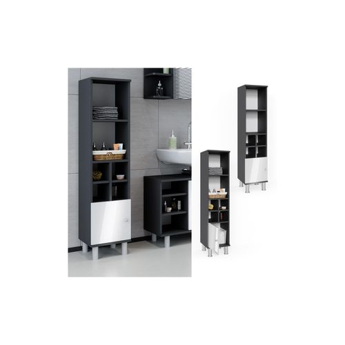 4251421949737 - Badschrank Fynn Midischrank 7 Fächer Hochschrank Badezimmerschrank Bad 4251421949737 - Badschrank Fynn Midischrank 7 Fächer Hochschrank Badezimmerschrank Bad