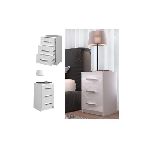 4066731044214 - Nachtkommode Nachttisch Nachtschrank Irma Weiß 2er Set Schublade Ablage 4066731044214 - Nachtkommode Nachttisch Nachtschrank Irma Weiß 2er Set Schublade Ablage