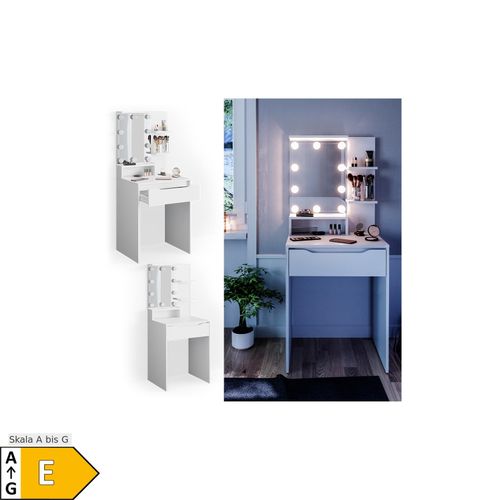 4251421949324 - Schminktisch Frisiertisch Frisierkommode Ruben mit LED-Beleuchtung Spiegel 4251421949324 - Schminktisch Frisiertisch Frisierkommode Ruben mit LED-Beleuchtung Spiegel
