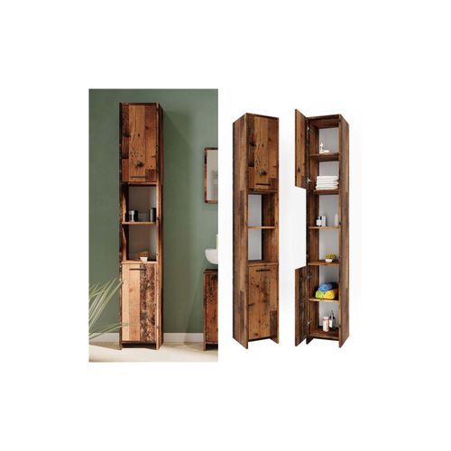 4066731242924 - Hochschrank Badschrank Badezimmermöbel Kiko Old Style 30x190 cm modern Badezimmer Schrank Badmöbel Schranktür Schrankfach 4066731242924 - Hochschrank Badschrank Badezimmermöbel Kiko Old Style 30x190 cm modern Badezimmer Schrank Badmöbel Schranktür Schrankfach