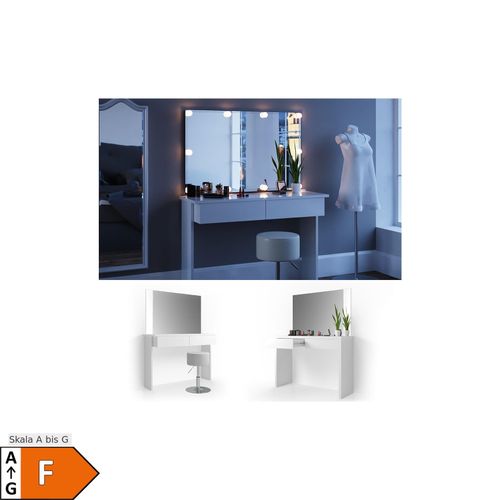 4066731017867 - Schminktisch Frisiertisch Frisierkommode Azur Weiß LED-Spiegel Hocker 4066731017867 - Schminktisch Frisiertisch Frisierkommode Azur Weiß LED-Spiegel Hocker