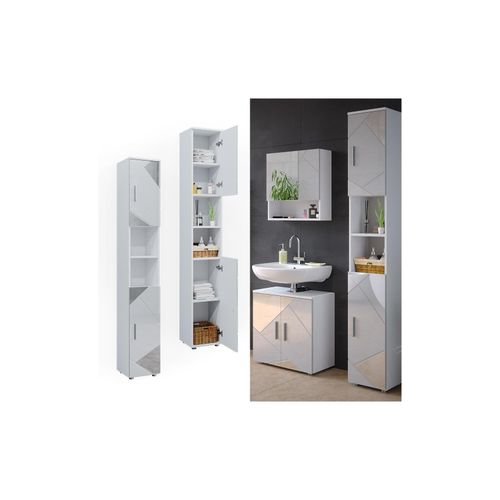 4066731228706 - Spiegelhochschrank Badschrank Badezimmermöbel Irma Weiß Hochglanz modern 30x192 cm Badezimmer Schrank Badmöbel Schranktür Schrankfach Ablage Aufbewahrung Dekospiegel 4066731228706 - Spiegelhochschrank Badschrank Badezimmermöbel Irma Weiß Hochglanz modern 30x192 cm Badezimmer Schrank Badmöbel Schranktür Schrankfach Ablage Aufbewahrung Dekospiegel