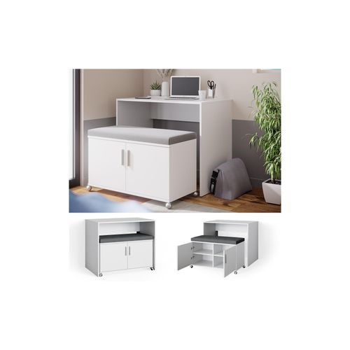 4251421963757 - Schreibtisch Bürotisch Sitzbank gepolstert Flona Esstisch Schminktisch