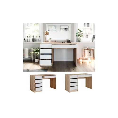 4066731027057 - Schminktisch Sherry Sonoma Weiß 120 x 75 cm Schlafzimmer 4066731027057 - Schminktisch Sherry Sonoma Weiß 120 x 75 cm Schlafzimmer