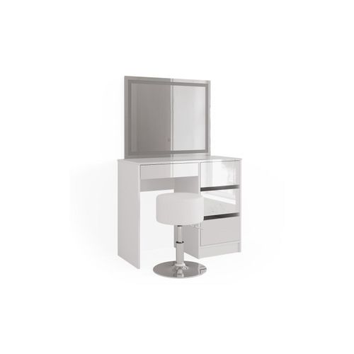 4066731247868 - Schminktisch Sherry klein Weiß Hochglanz mit led Spiegel und Hocker Vicco 4066731247868 - Schminktisch Sherry klein Weiß Hochglanz mit led Spiegel und Hocker Vicco