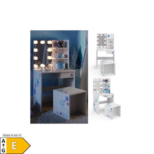 4251421951198 - Kinder Schminktisch Kinderschminktisch Frisiertisch LED Beleuchtung Hocker
