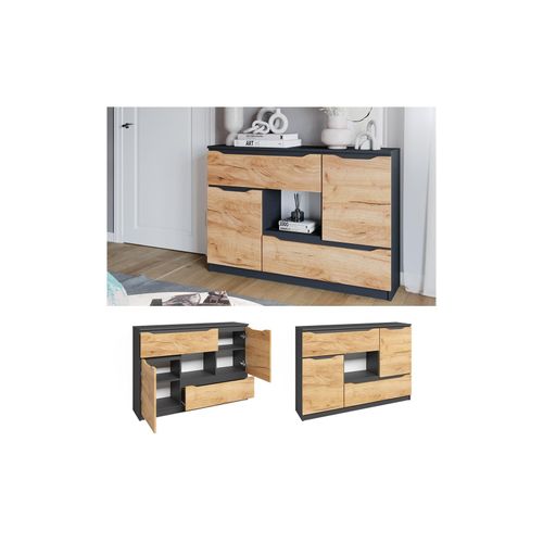 4066731381296 - Sideboard Ruben Goldkraft Eiche 120 x 84 cm mit Schubladen Vicco 4066731381296 - Sideboard Ruben Goldkraft Eiche 120 x 84 cm mit Schubladen Vicco