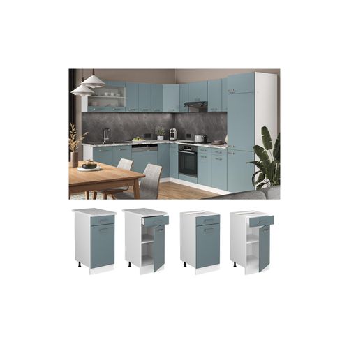 4066731344604 - Schubunterschrank Küchenschrank R-Line Solid Weiß Blau Grau 40 cm modern Arbeitsplatte 4066731344604 - Schubunterschrank Küchenschrank R-Line Solid Weiß Blau Grau 40 cm modern Arbeitsplatte