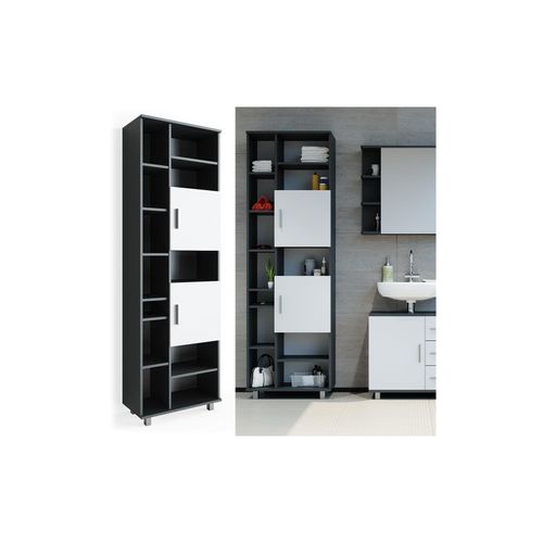 4251421941175 - Badmöbel Set ILIAS Bad Spiegel Unterschrank Badschrank Hochschrank Spiegelschrank Weiß Anthrazit 4251421941175 - Badmöbel Set ILIAS Bad Spiegel Unterschrank Badschrank Hochschrank Spiegelschrank Weiß Anthrazit