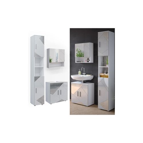 4066731228294 - Badmöbelset mit Dekospiegeln Irma Weiß Hochglanz modern Badezimmerschrank Badschrank Badezimmermöbel Waschtischunterschrank Spiegelschrank Hochschrank Schranktür Schrankfach Schrankschublade 4066731228294 - Badmöbelset mit Dekospiegeln Irma Weiß Hochglanz modern Badezimmerschrank Badschrank Badezimmermöbel Waschtischunterschrank Spiegelschrank Hochschrank Schranktür Schrankfach Schrankschublade