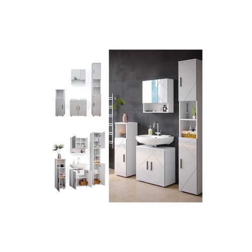 4066731002009 - Badmöbel Set Irma Spiegelschrank Unterschrank Hochschrank Midischrank Bad 4066731002009 - Badmöbel Set Irma Spiegelschrank Unterschrank Hochschrank Midischrank Bad